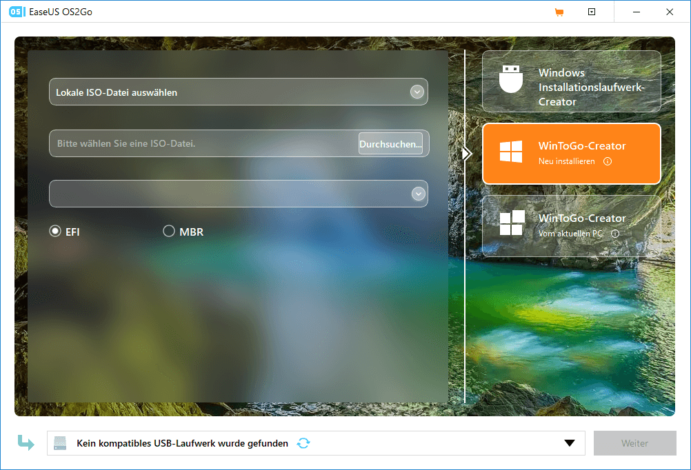 EaseUS OS2Go - ISO auswählen