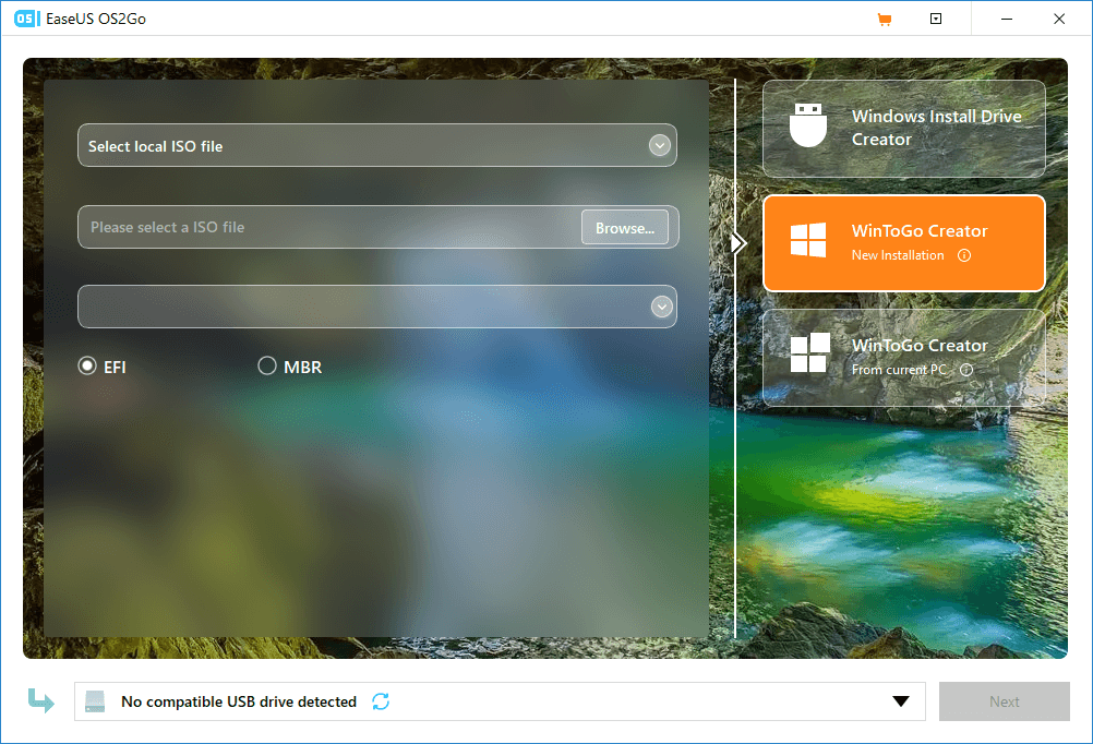 EaseUS OS2Go - Select ISO