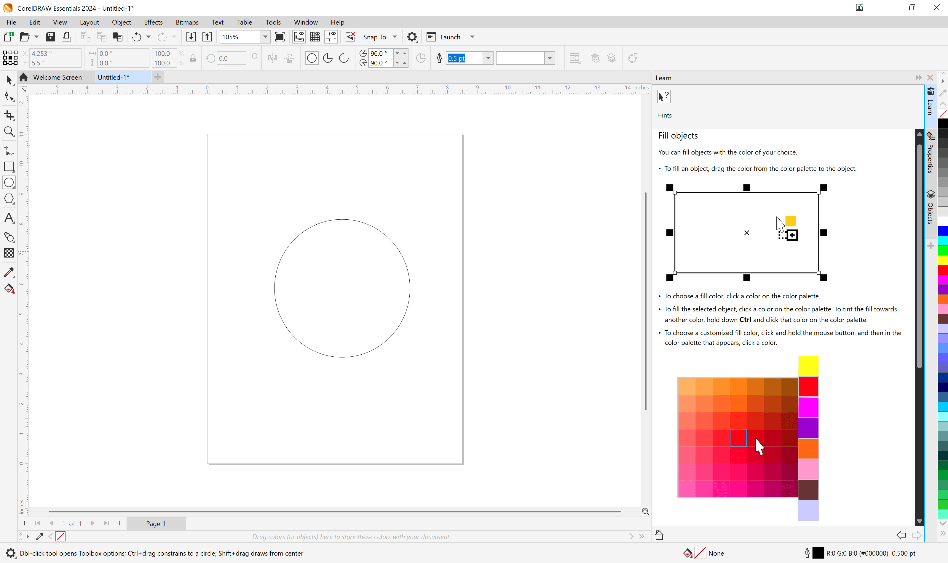 CorelDRAW Essentials 2024 - New project