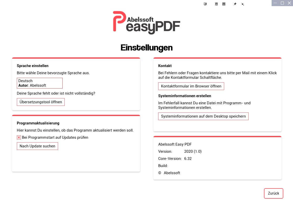 Easy PDF 2024 - Settings 