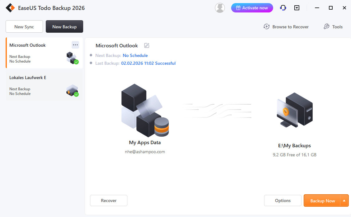 EaseUS Todo Backup Home - New Sync