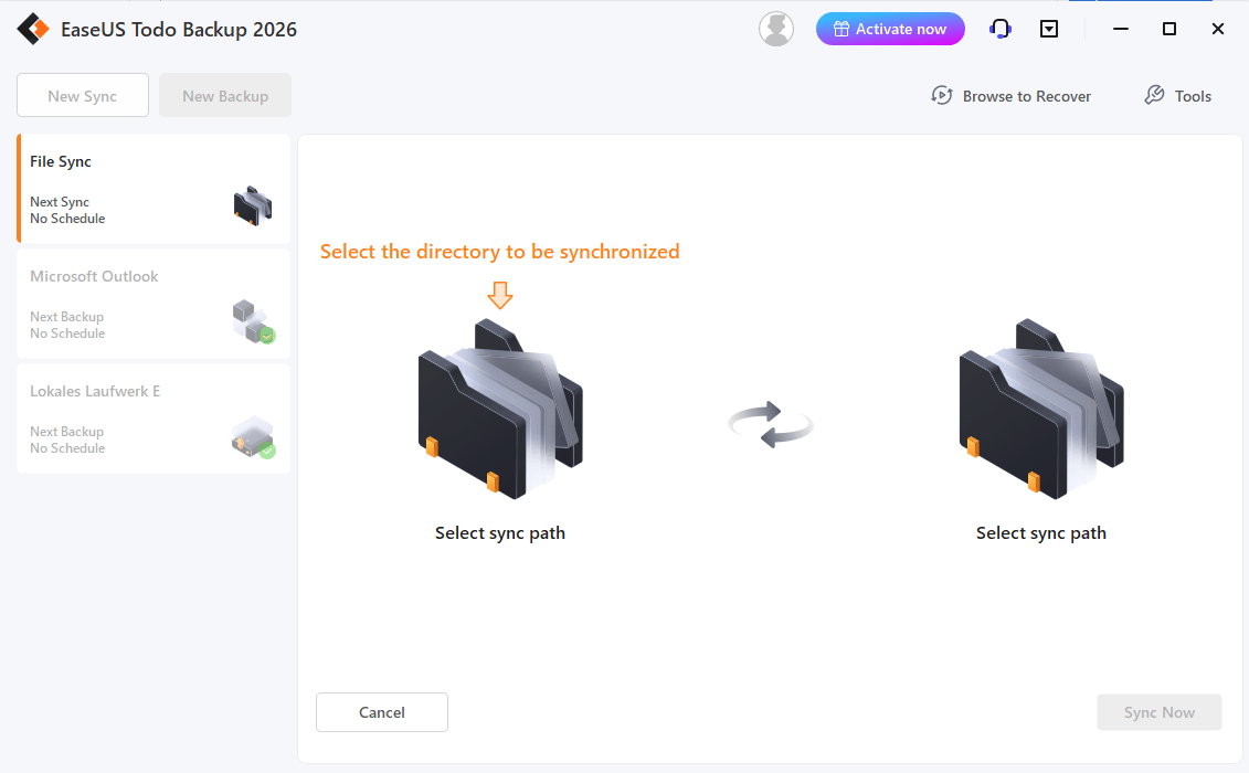 EaseUS Todo Backup Home - File sync