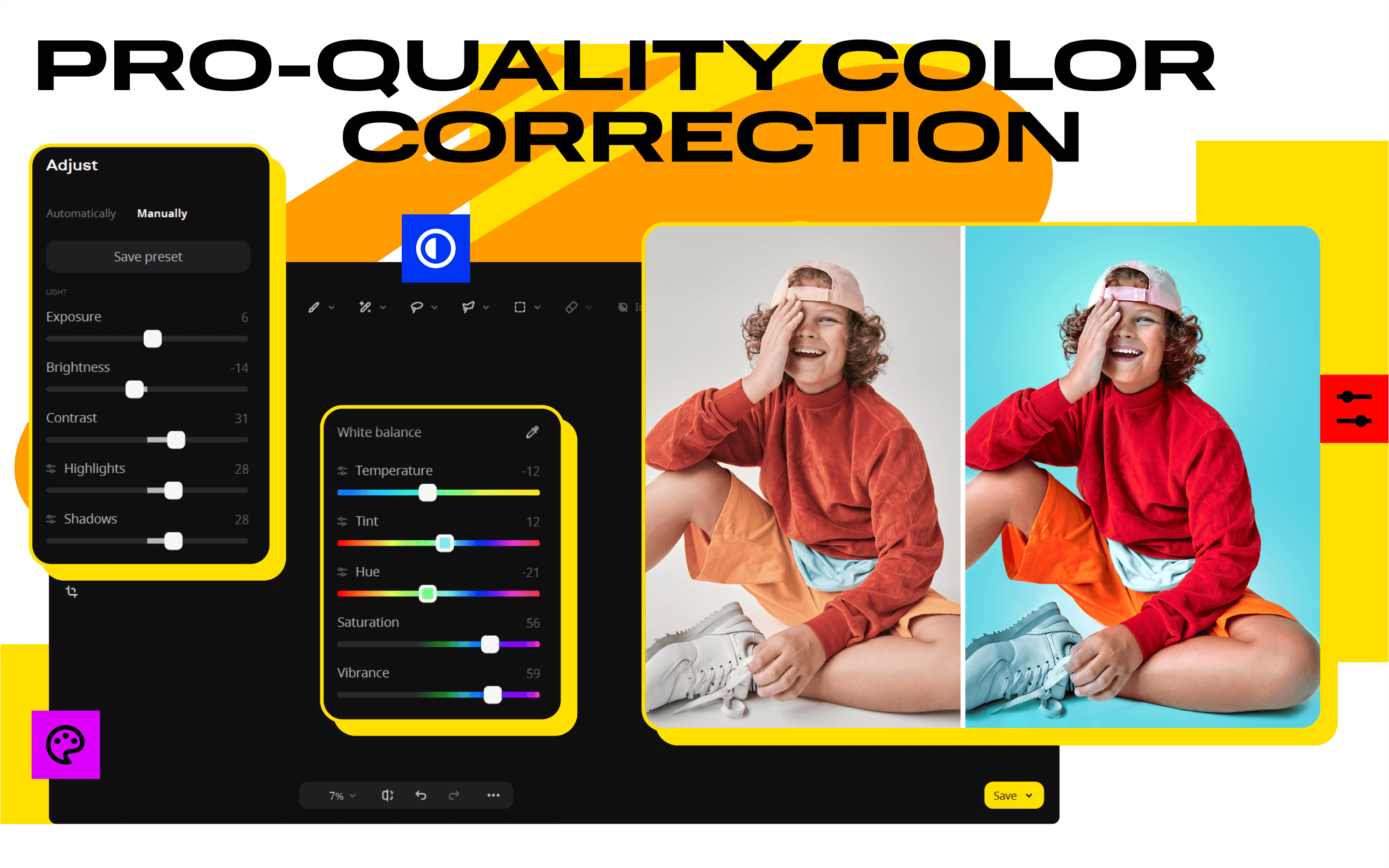 Movavi Photo Editor - Color correction 