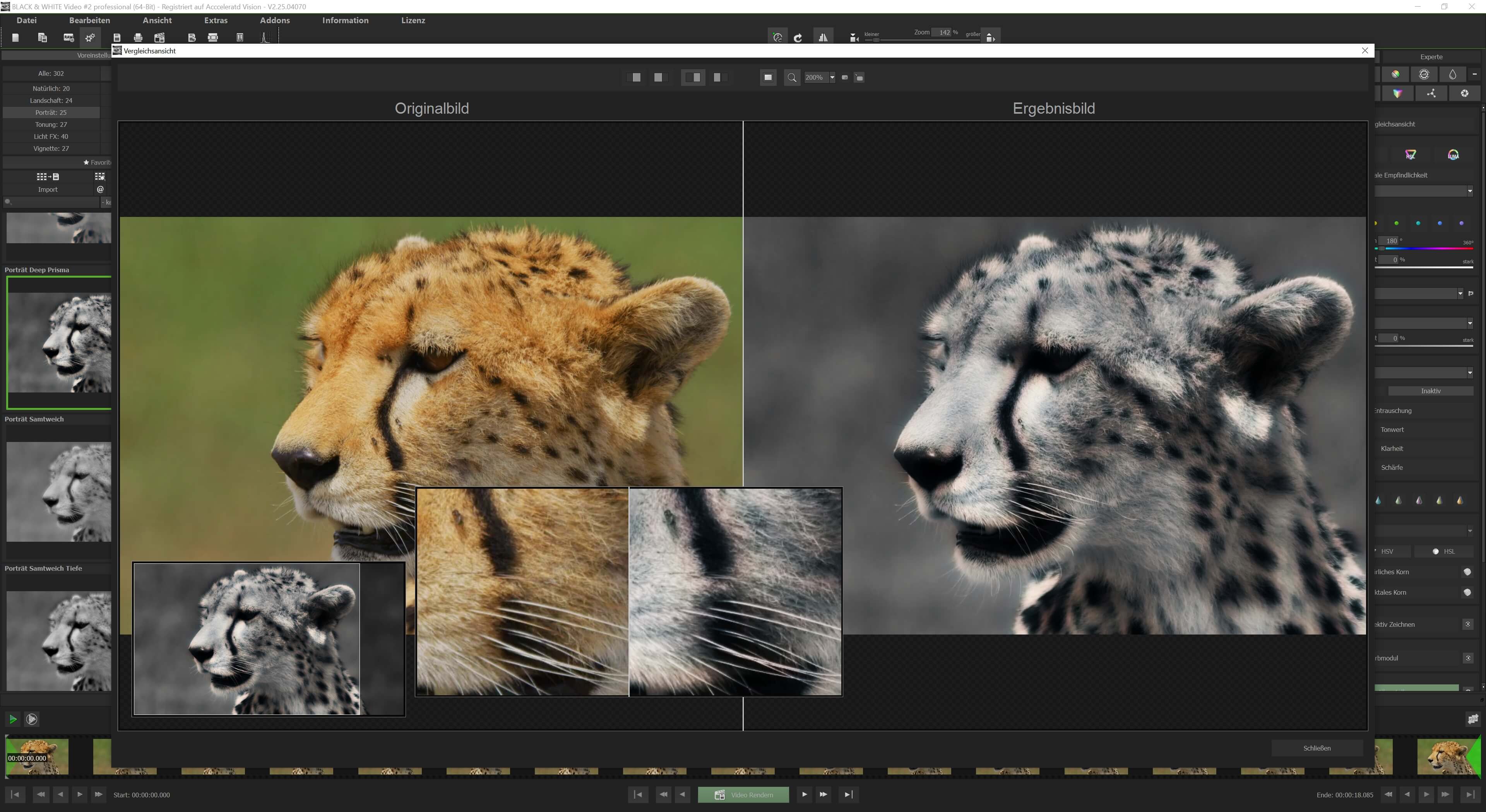 BLACK & WHITE Video #2 - Vergleichsansicht 