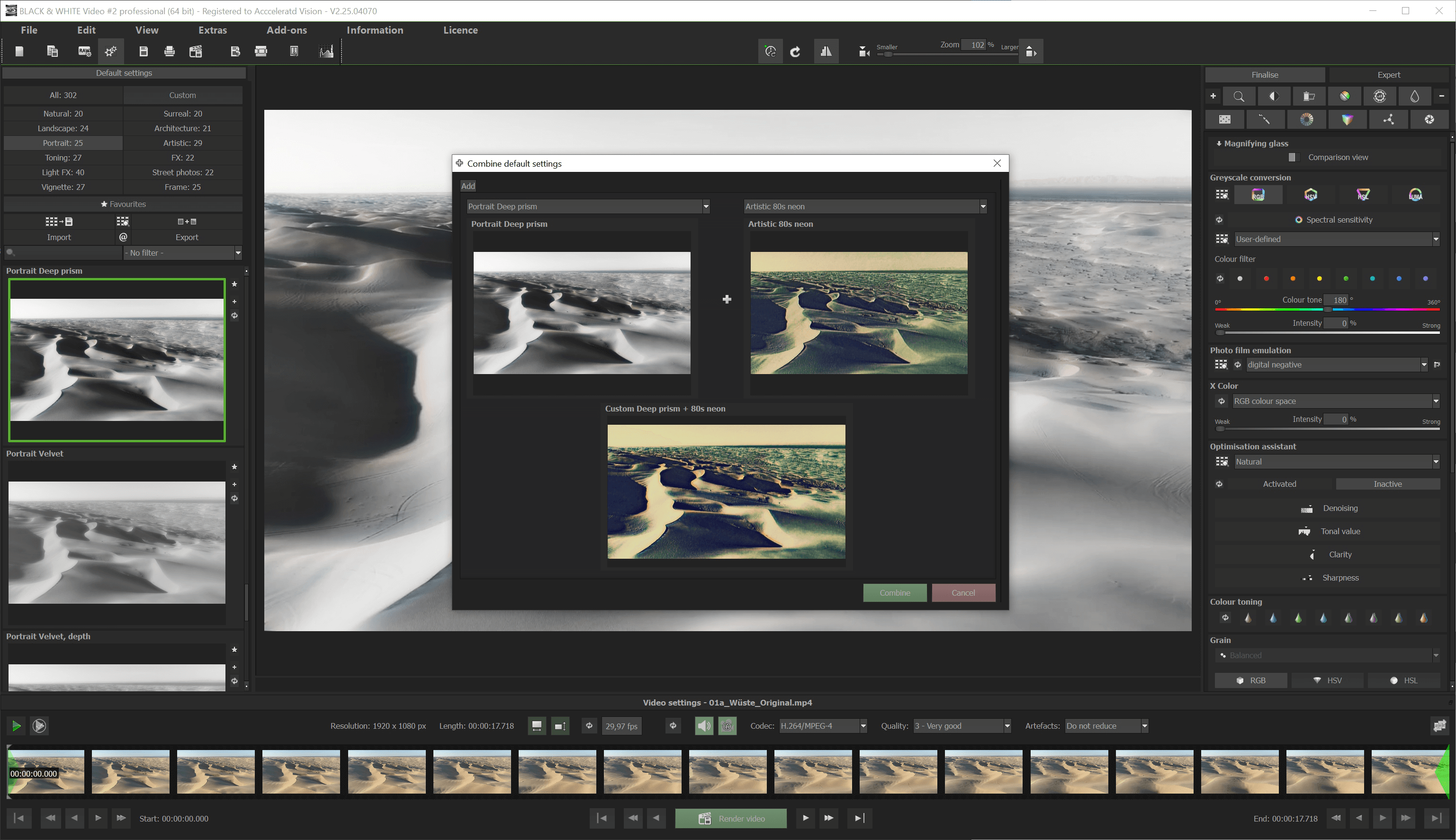 BLACK & WHITE Video #2 professional - Preset combiner