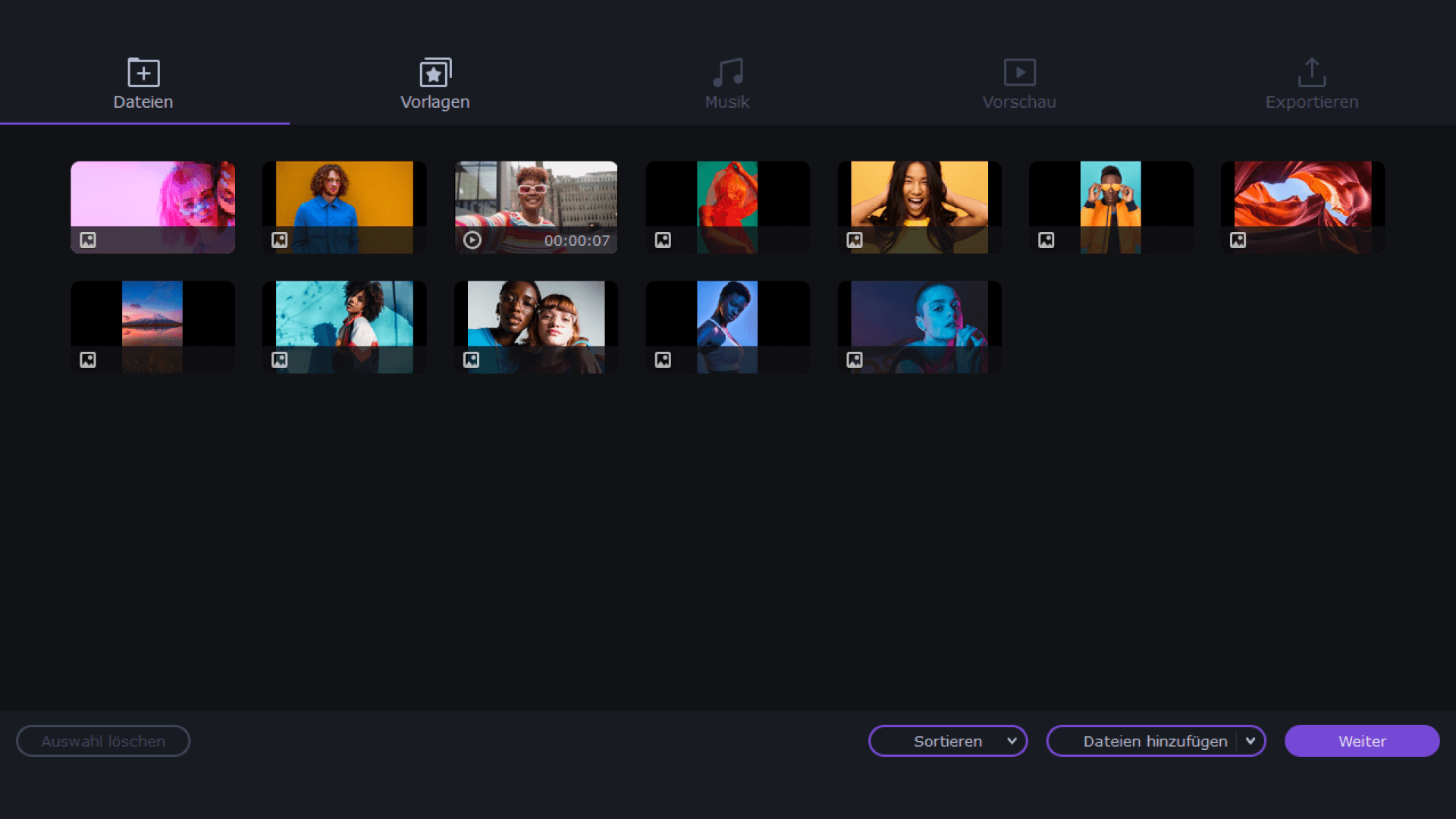 Movavi Slideshow Maker 2025 - Dateien 