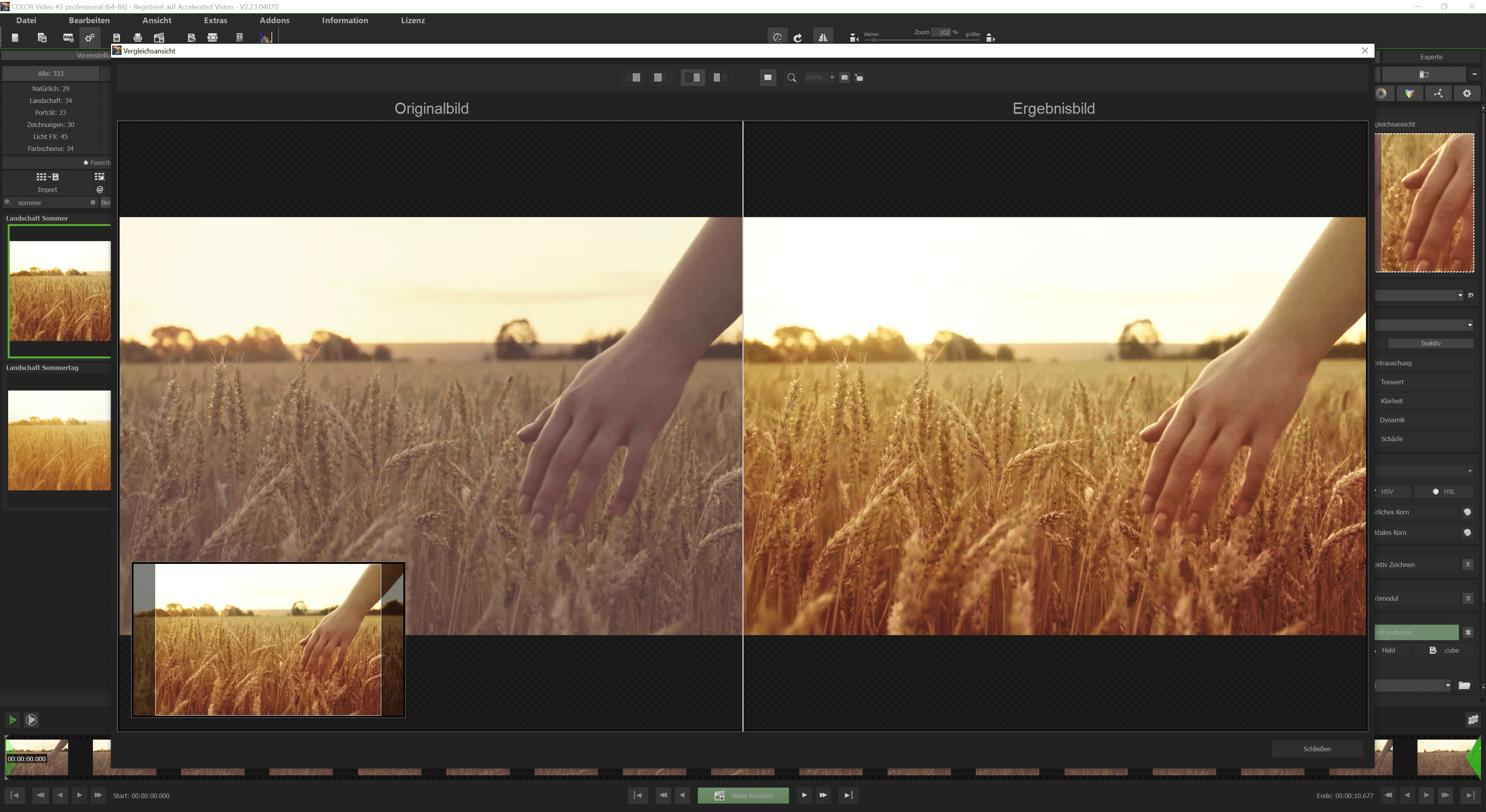 COLOR Video #2 professional - Compare window
