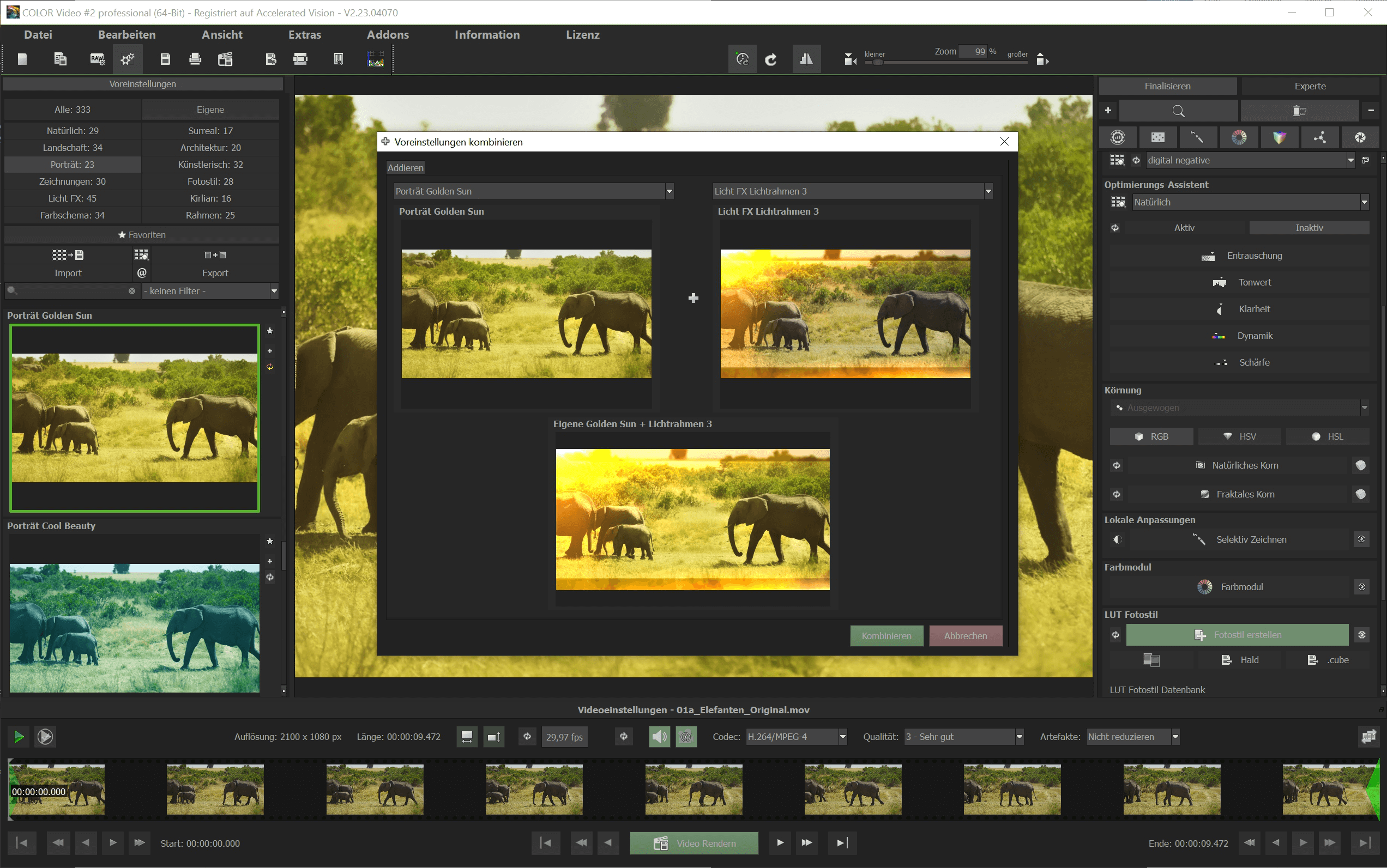 COLOR Video #2 professional - Preset combiner