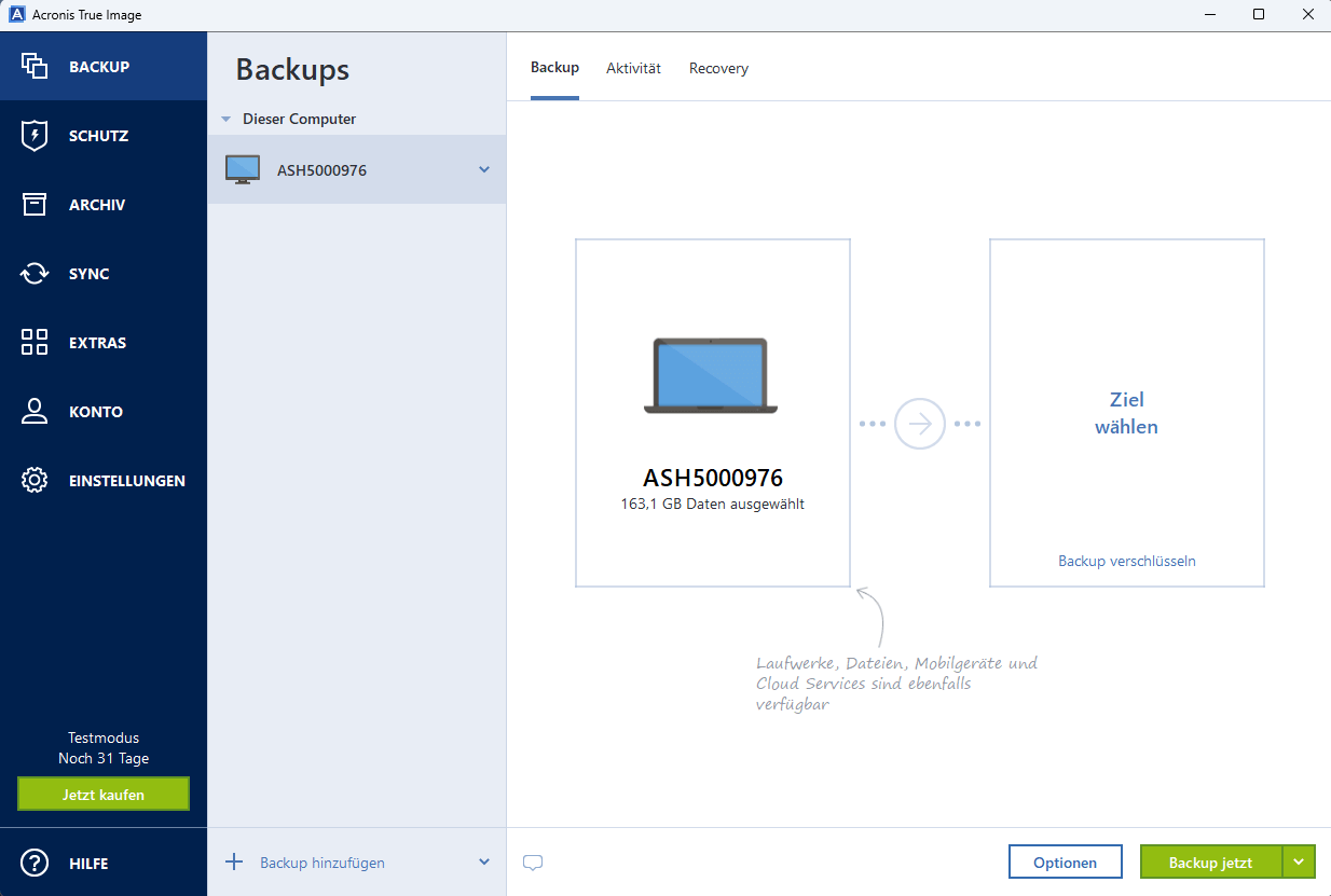 Acronis True Image 2025 - Backup