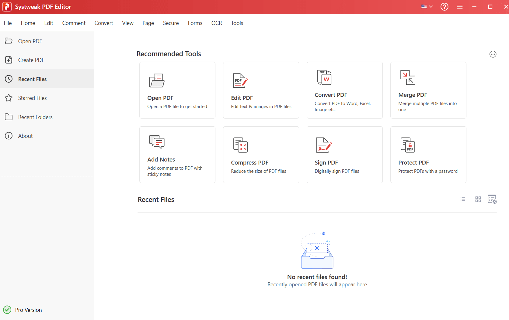Systweak PDF Editor Pro - Start