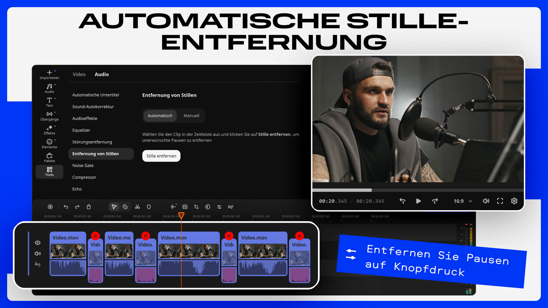 Movavi Video Editor 2026 - Stille Entfernung
