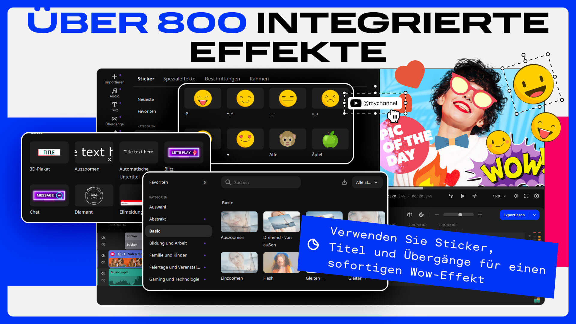 Movavi Video Editor 2026 - Integrierte Effekte