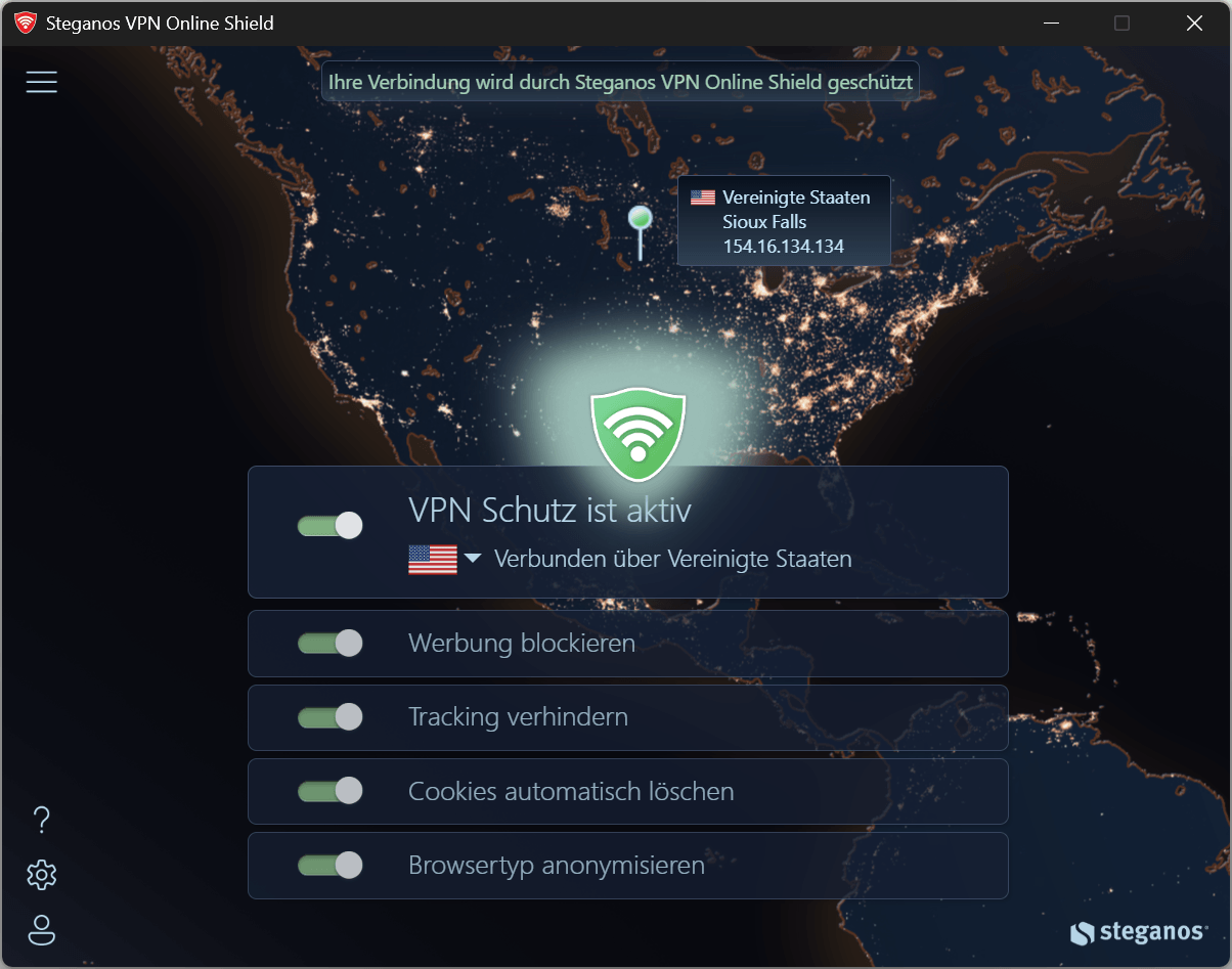 VPN Online Shield - Start dunkel