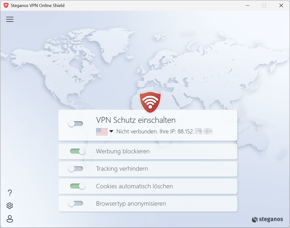 VPN Online Shield - Hell inaktiv