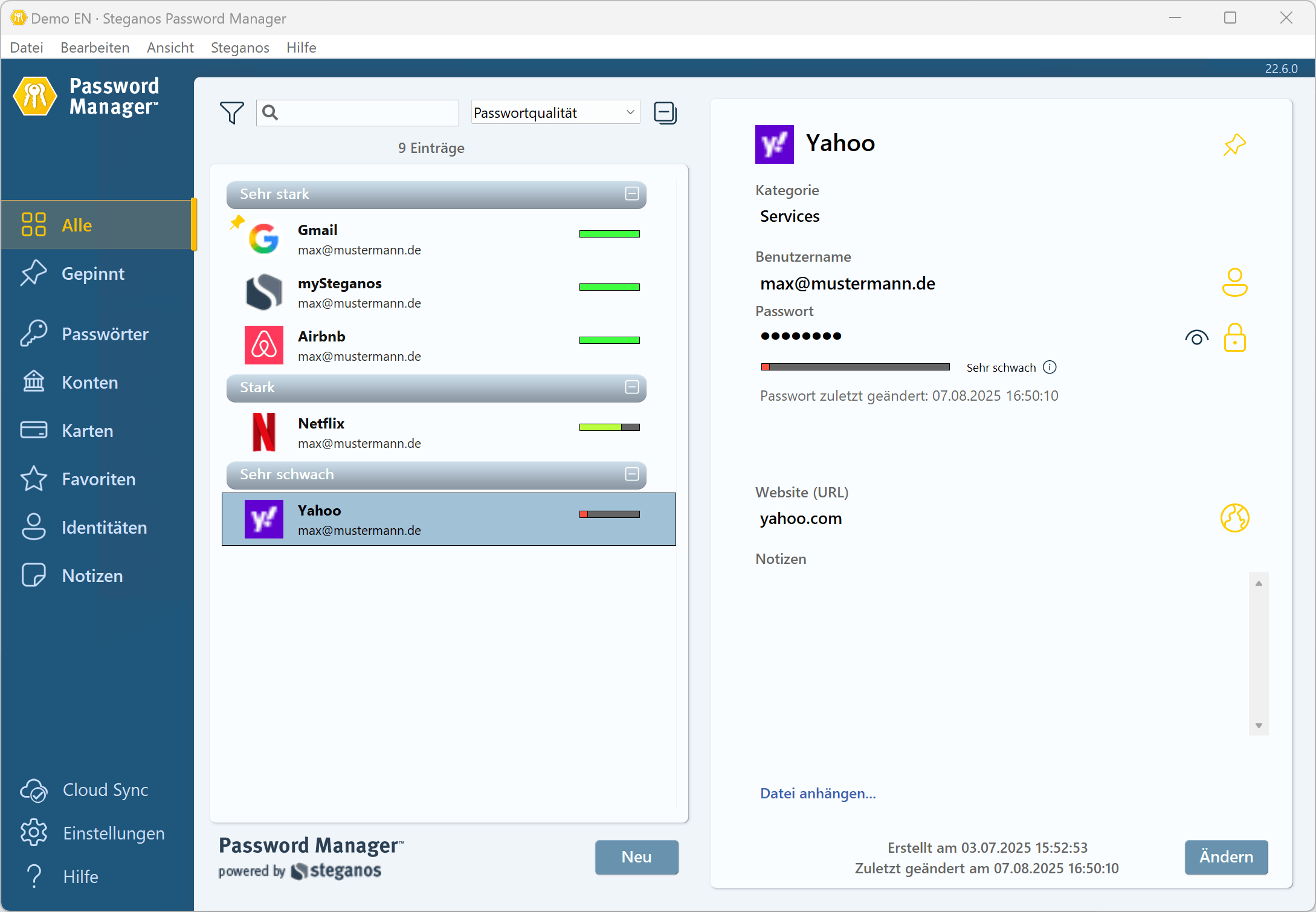 Passwort-Manager - Start Light