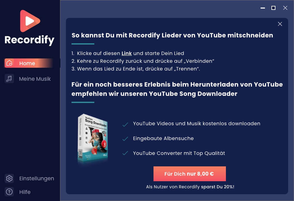 Recordify 2025 - Hilfe 