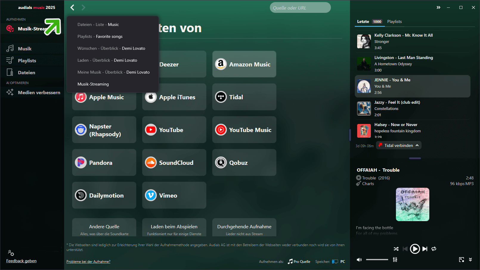 Audials Music 2025 - Verlauf