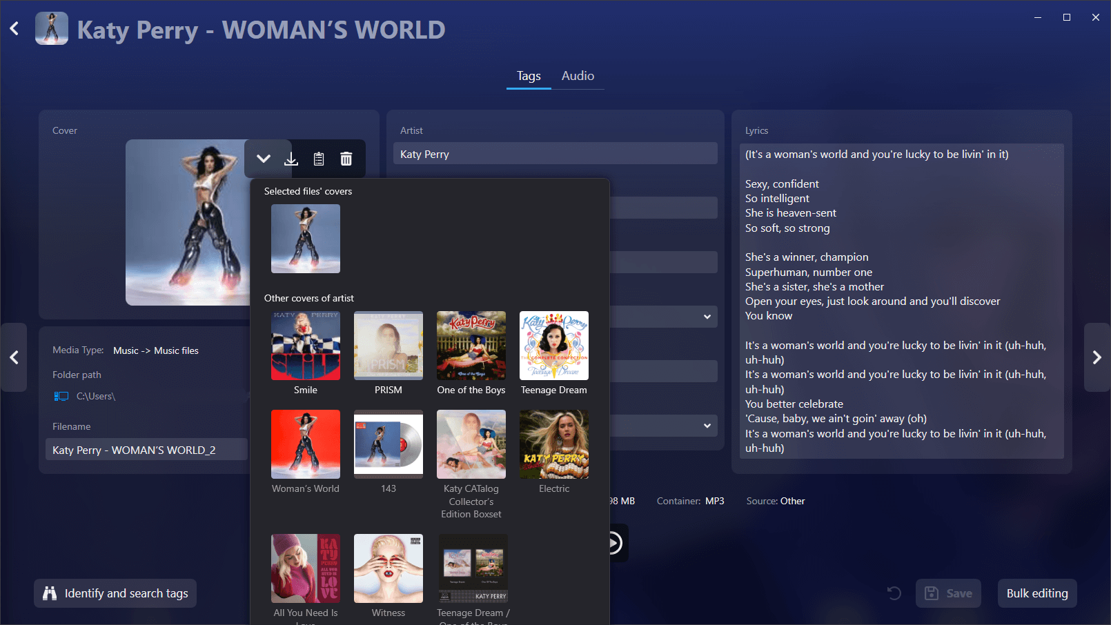 Audials Music 2025 - Tags