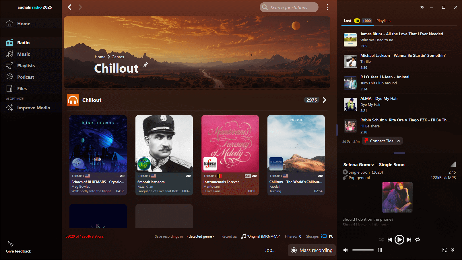 Audials Radio 2025 - Radio genres