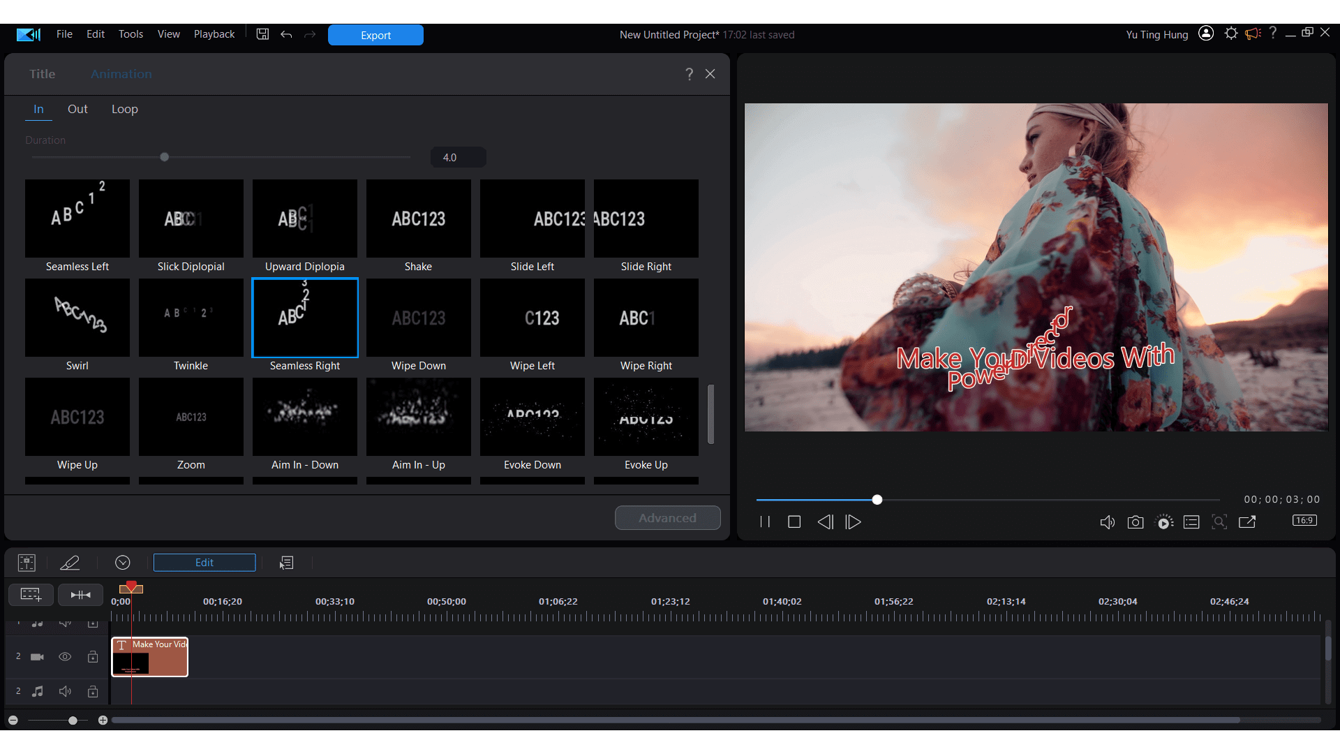 Cyberlink PowerDirector 2024 Ultra - Animated titles