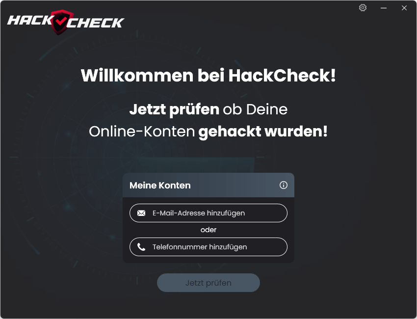 Abelssoft HackCheck 2026 - Start