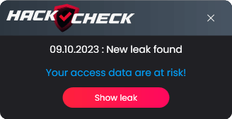 Abelssoft HackCheck 2026 - Message