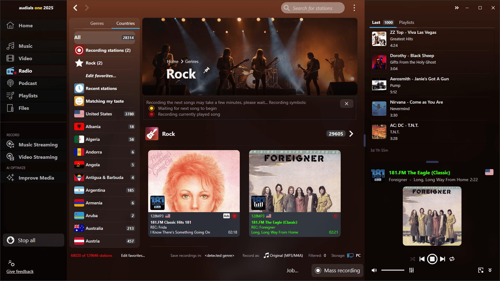 Audials One 2025 - Radio countries