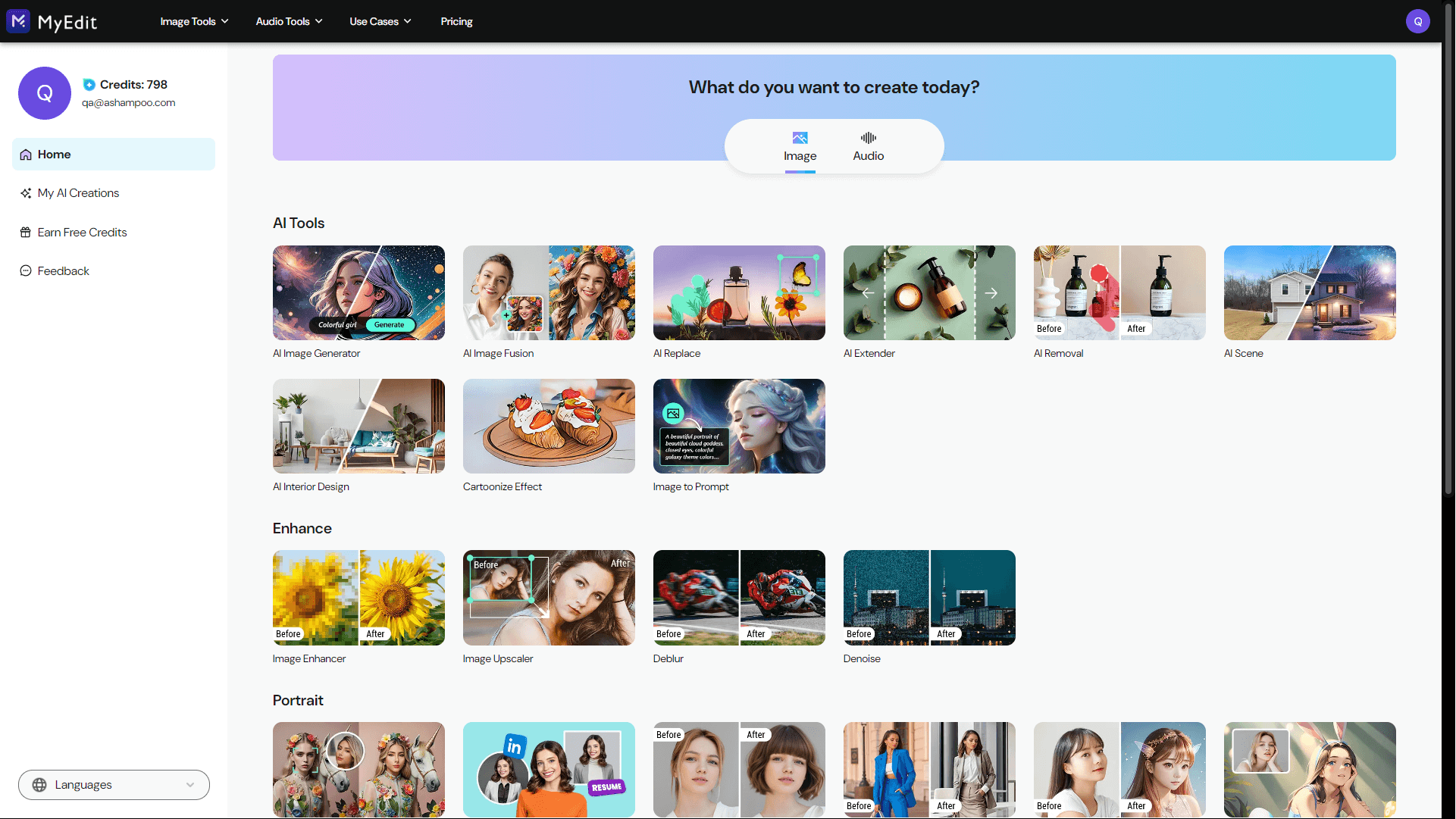 Cyberlink MyEdit Image Pro - Image menu