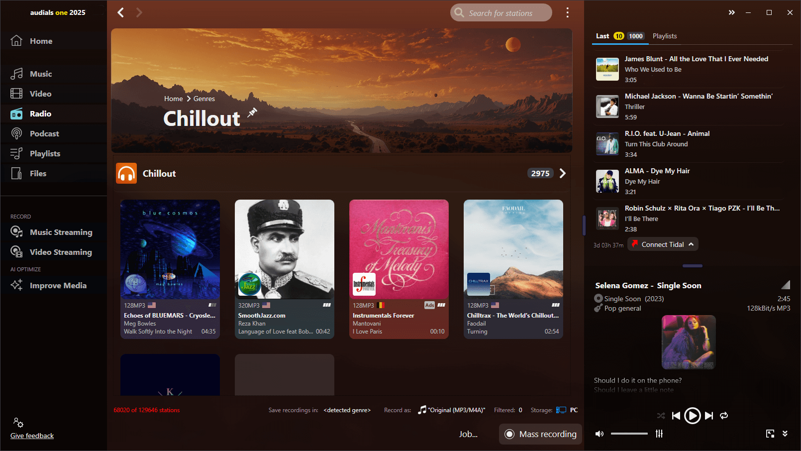 Audials One Ultra 2025 - Radio genres 