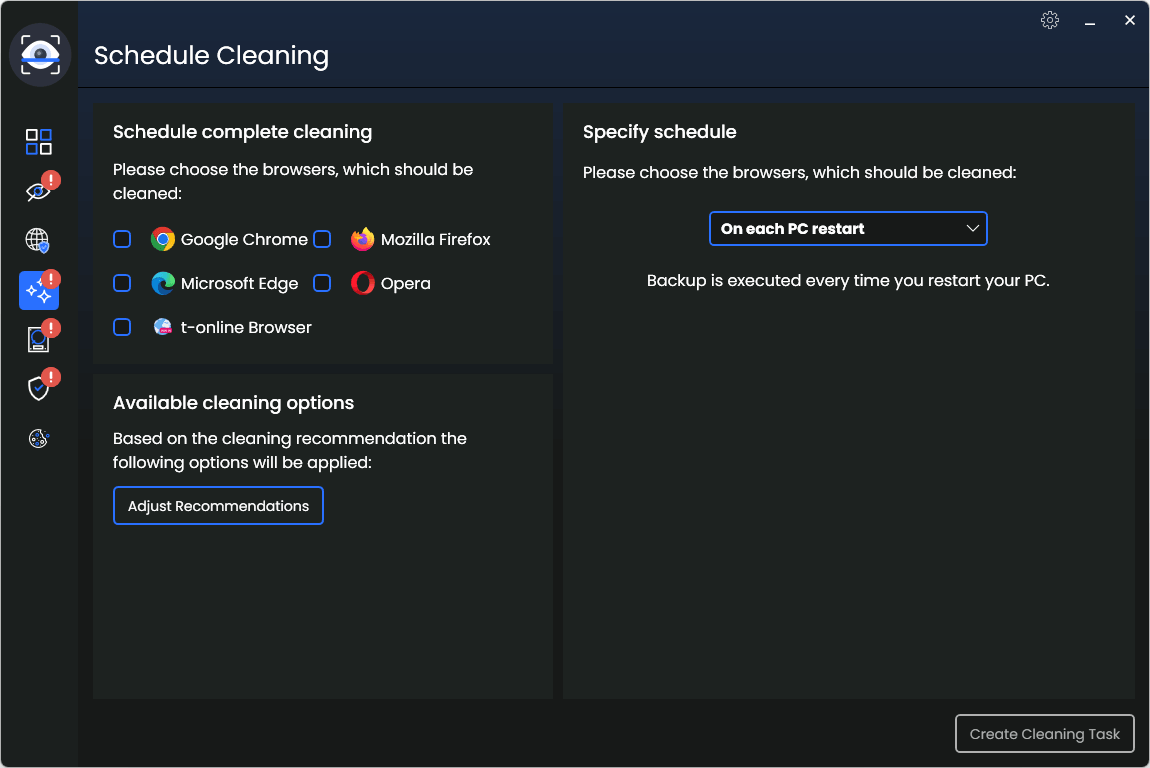 Abelssoft AntiBrowserSpy 2026 - Schedule Cleaning