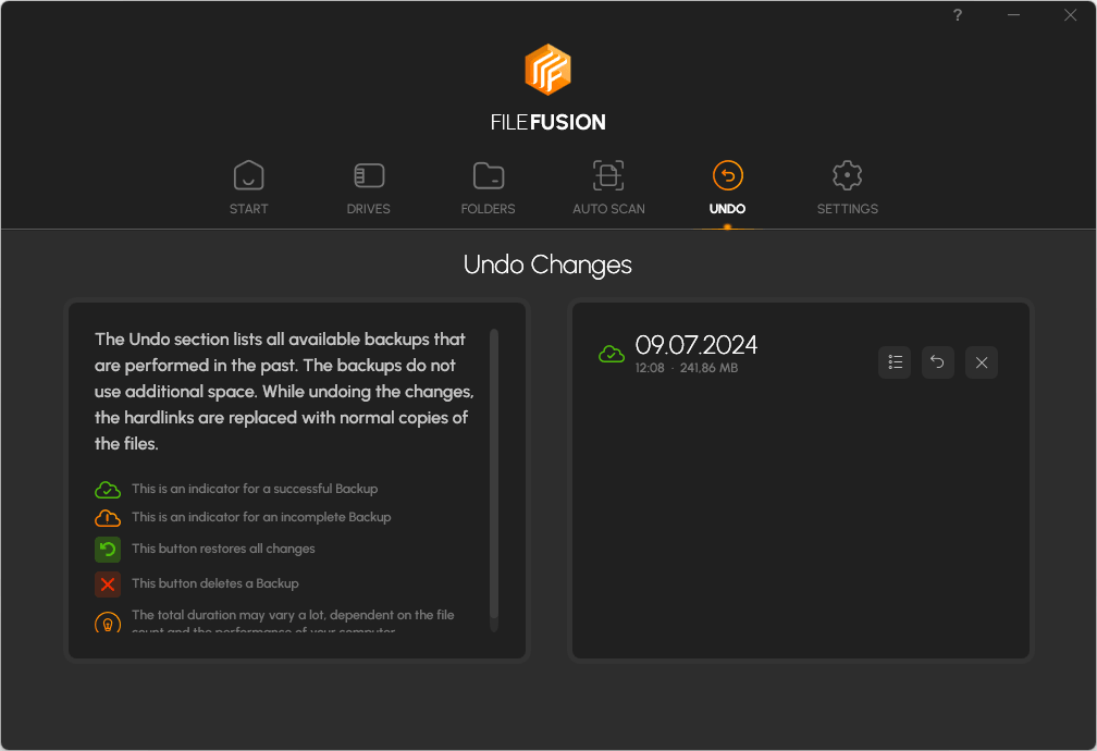 Abelssoft FileFusion 2026 - Undo