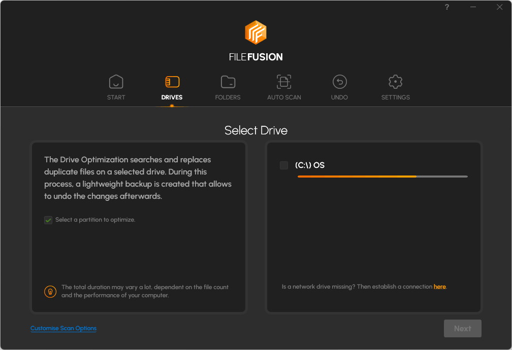 Abelssoft FileFusion 2026 - Select Drive