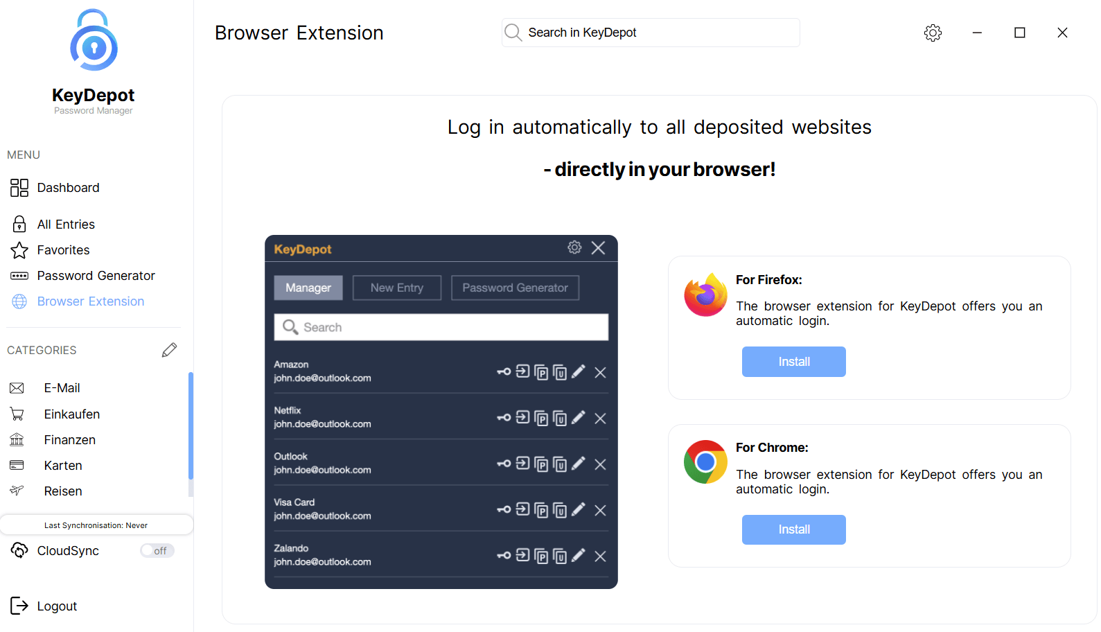 KeyDepot 2026 - Browser Extension