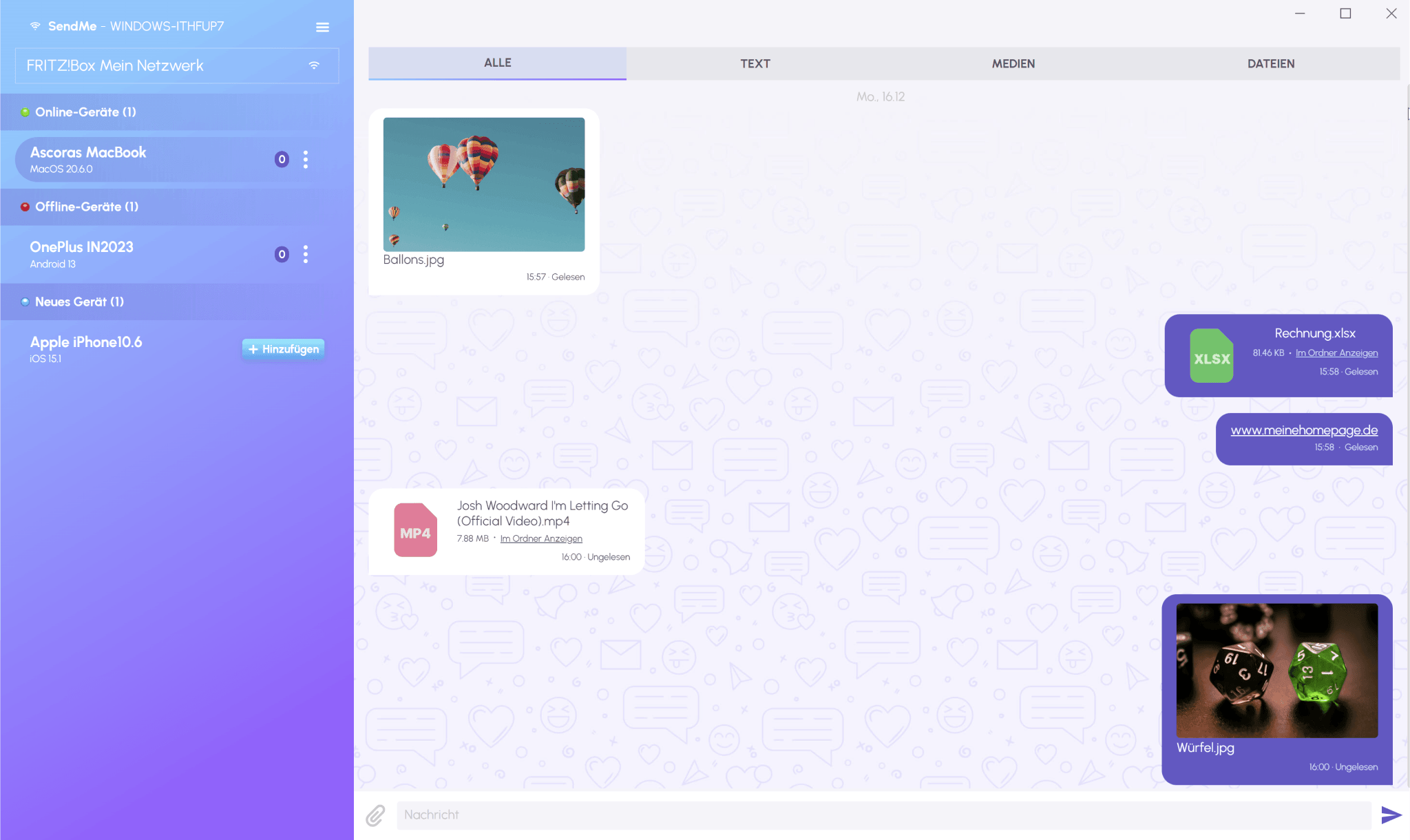 SendMe 2026 - Chat