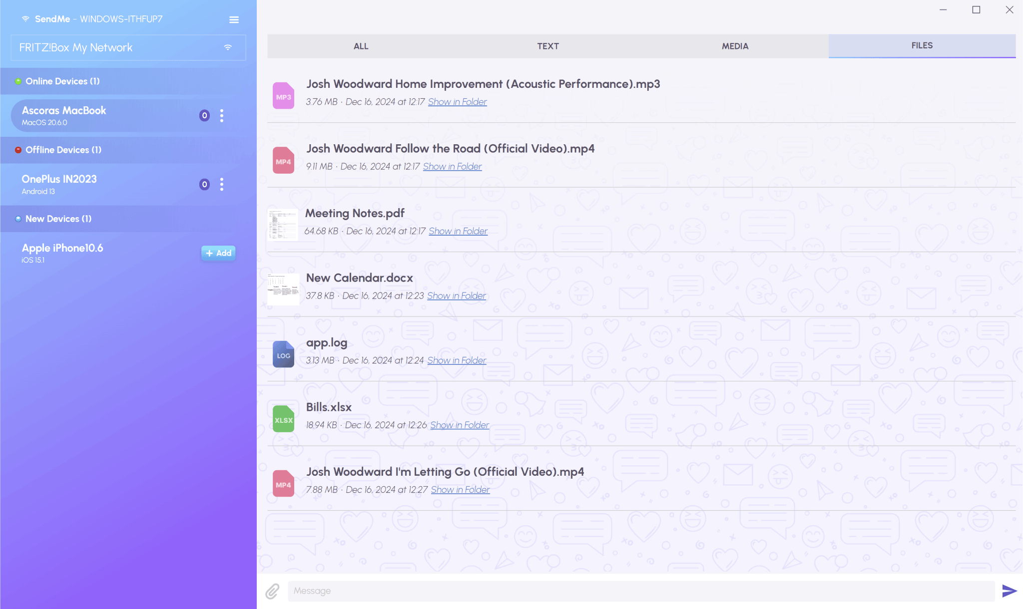 SendMe 2026 - Files