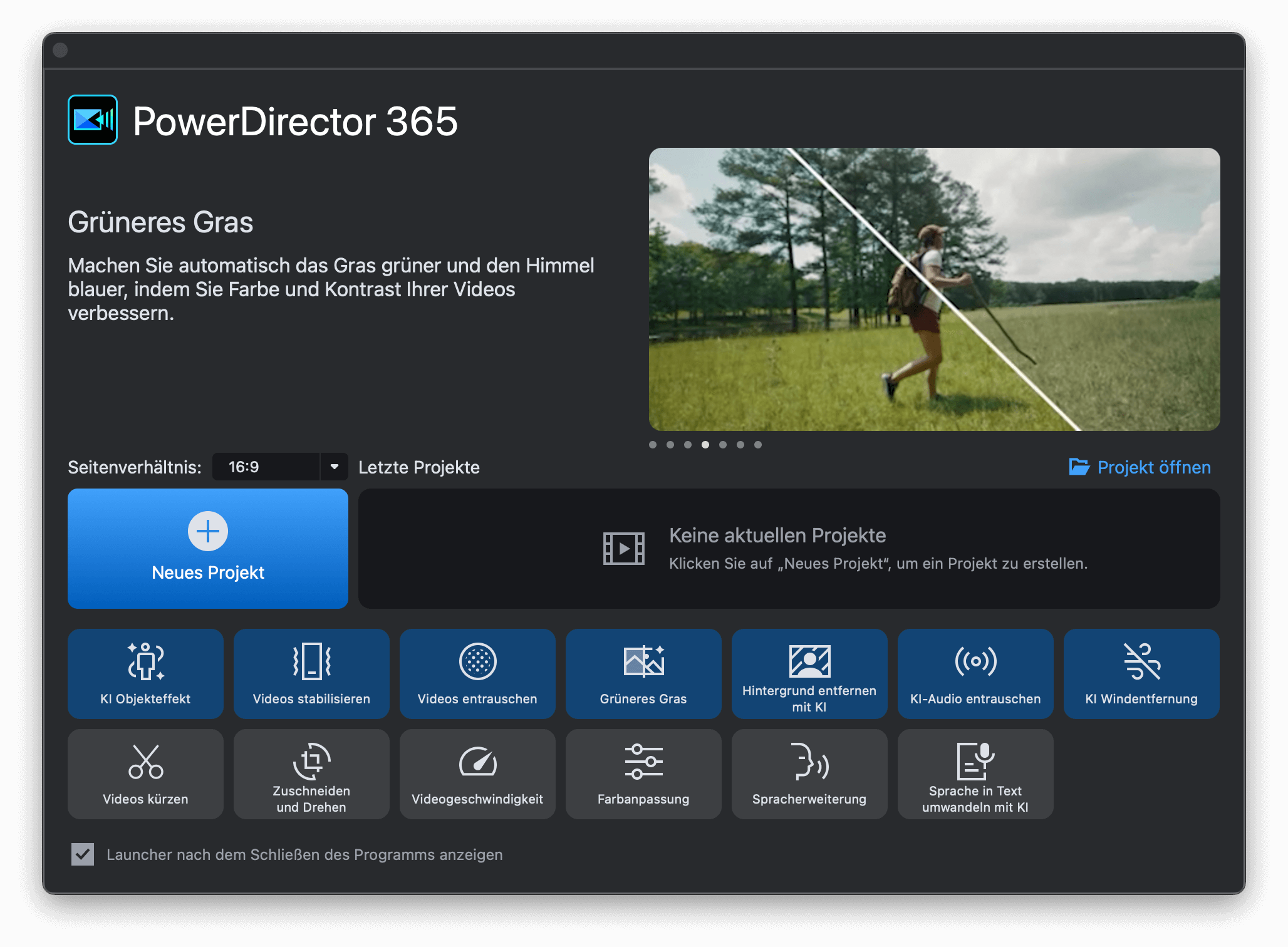 PowerDirector 2025 Ultra - Neues Projekt