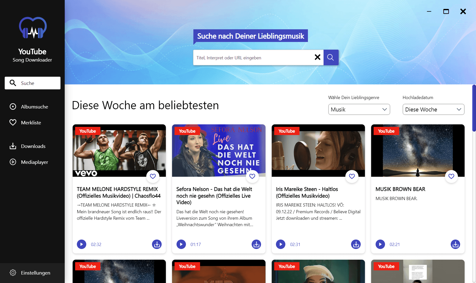 Abelssoft YouTube Song Downloader . Top 10 Woche 