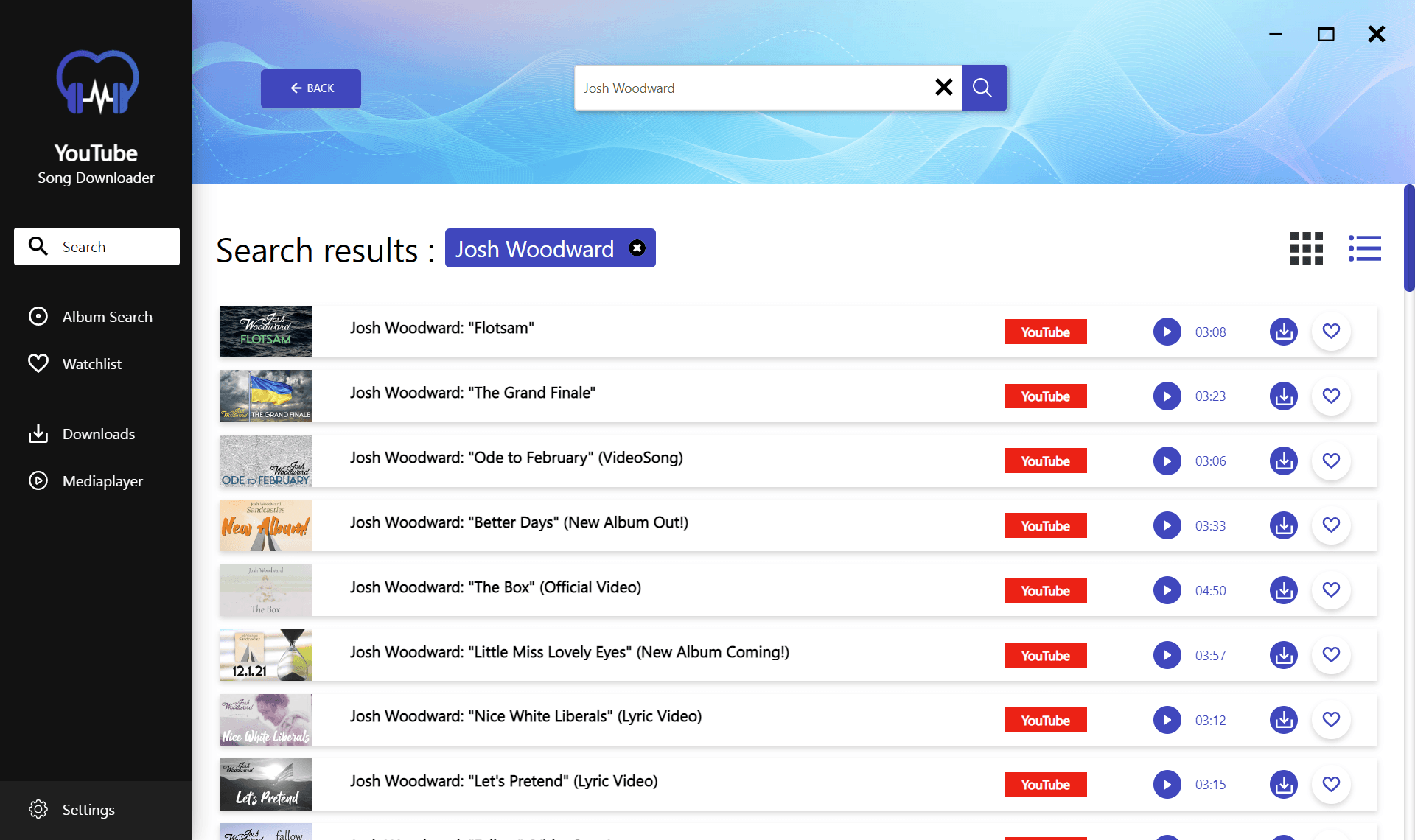 Abelssoft YouTube Song Downloader - Search