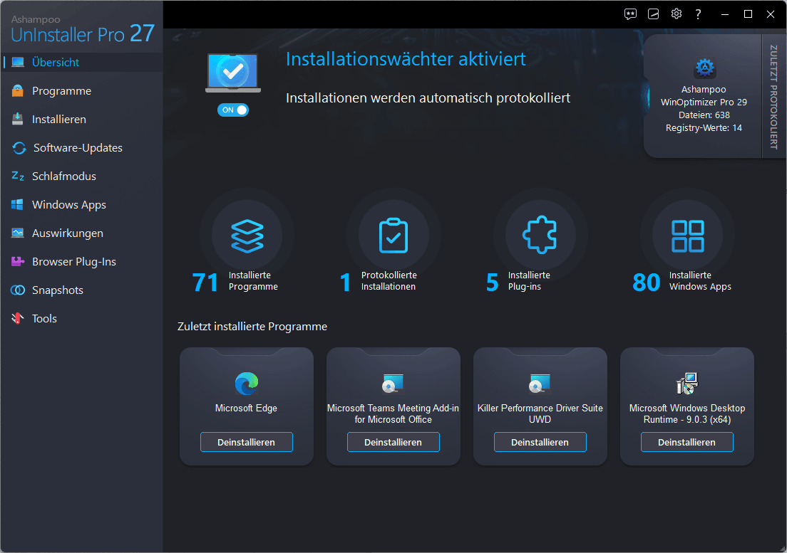 Ashampoo® UnInstaller Pro 27