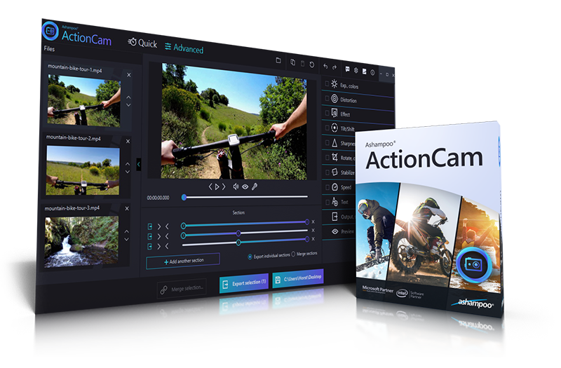 Ashampoo ActionCam - Video Editing Software for Action Cam Videos