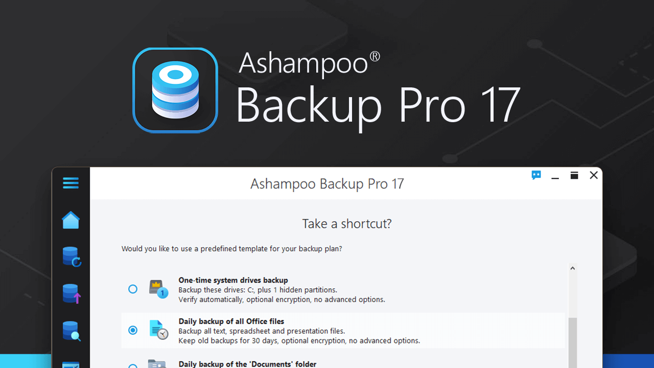 download the new Ashampoo Backup Pro 17.08