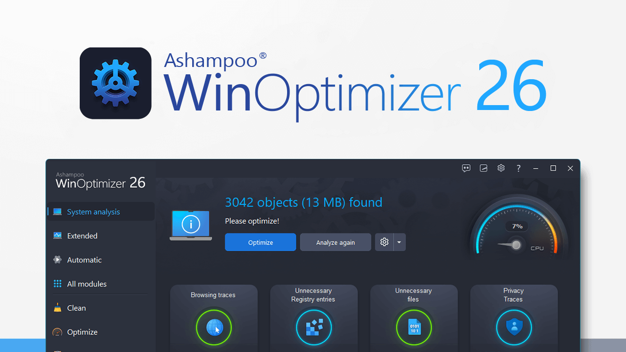 Ashampoo WinOptimizer Free – Best Optimization Software & Registry Cleaner  - Ashampoo®