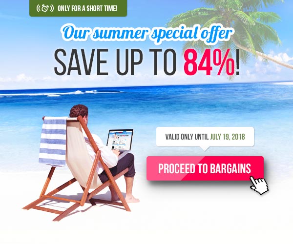 Summer bargains - Save up to  84% 