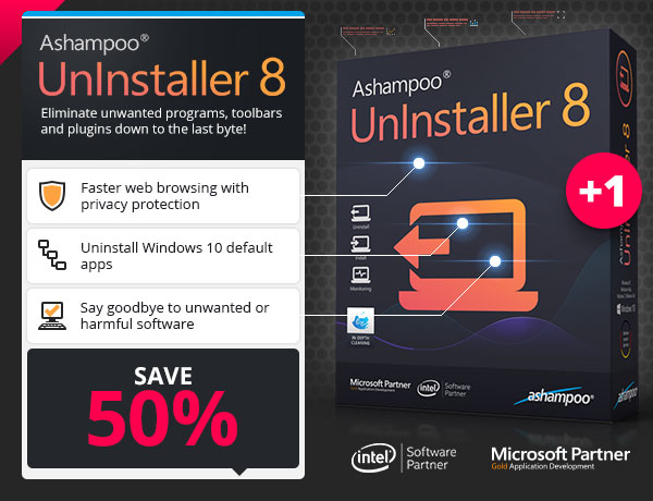 Ashampoo UnInstaller 8 - Eliminate unwanted programs, toolbars and plugins down to the last byte!