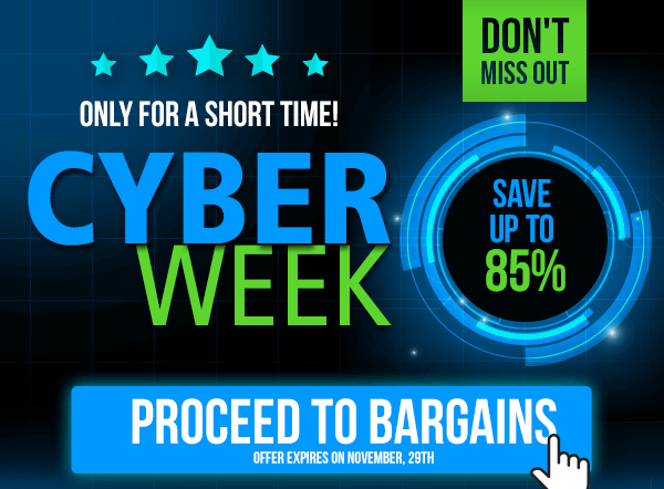 CYBER WEEK - Save up to 85%