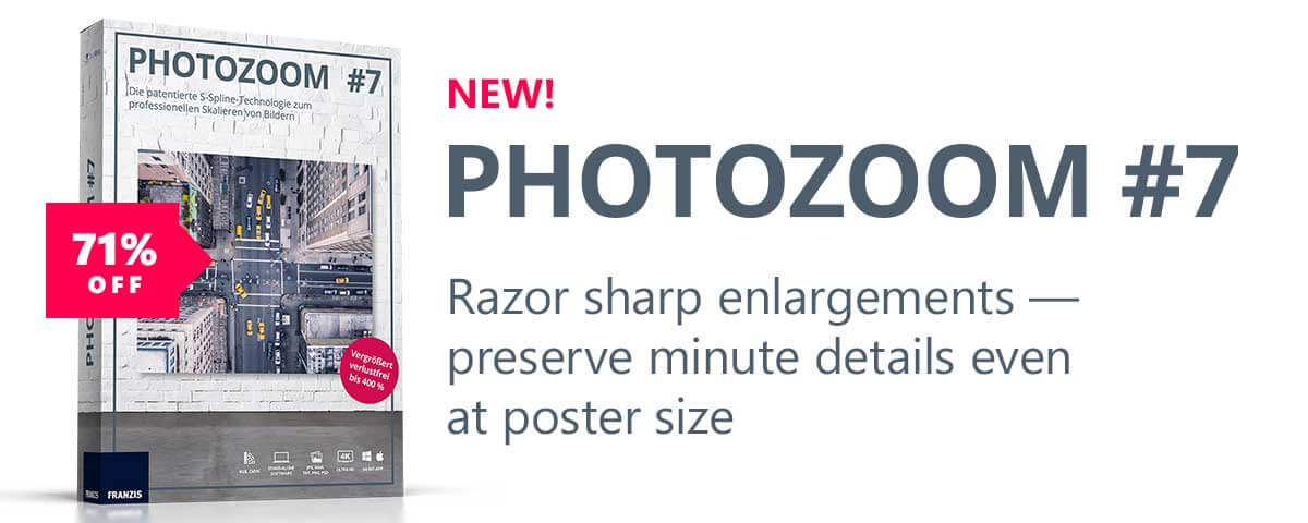 Razor sharp enlargements — preserve minute details even at poster size