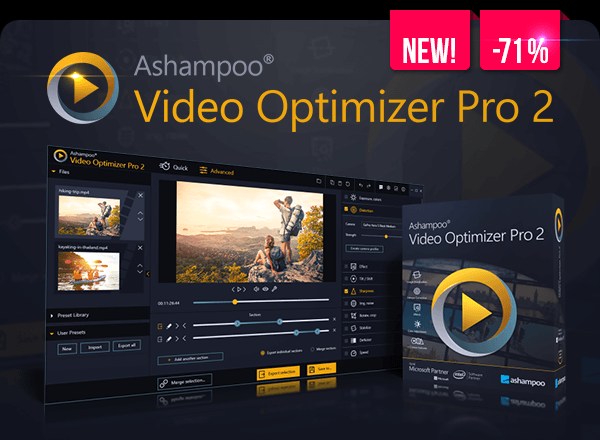 Ashampoo Video Optimizer Pro 2 - The lightning fast video editor for brilliant results