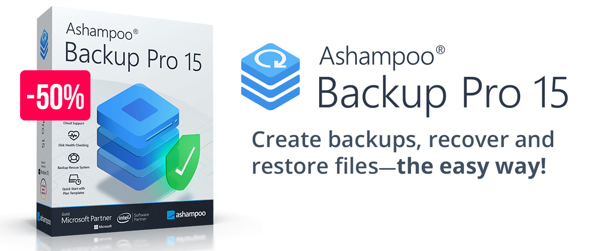 Ashampoo Backup Pro 15 - Create backups, recover and restore files–the easy way!