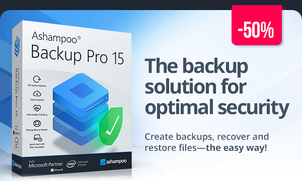Ashampoo Backup Pro 15 - The backup solution for optimal security