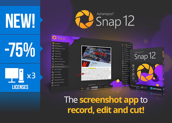 Ashampoo Snap 12 | The screenshot app to record, edit and cut!